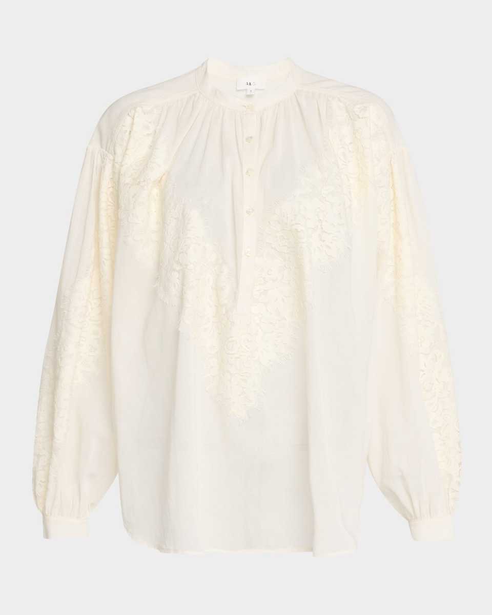 Elaine High-Neck Lace Top